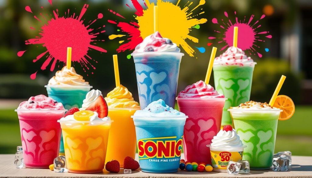 Sonic frozen treats with slush flavors