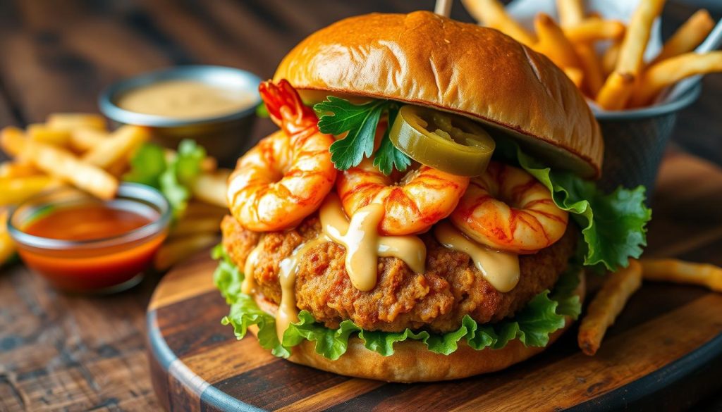 cajun surf & turf burger